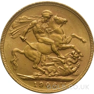 1906 Edward VII Gold Sovereign (London Mint)