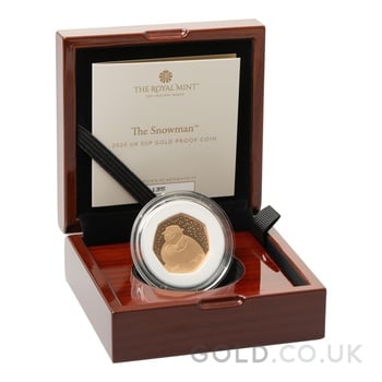 2020 Proof 50p Gold Coin The Snowman Boxed