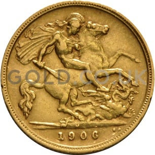 1906 Edward VII Gold Half Sovereign (Melbourne Mint)