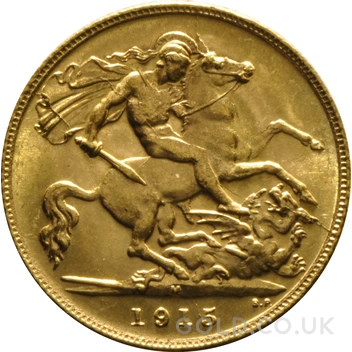 1915 Gold Half Sovereign George V Melbourne