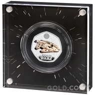 Millennium Falcon Fifty Pence Proof Silver Coin Boxed (2024)