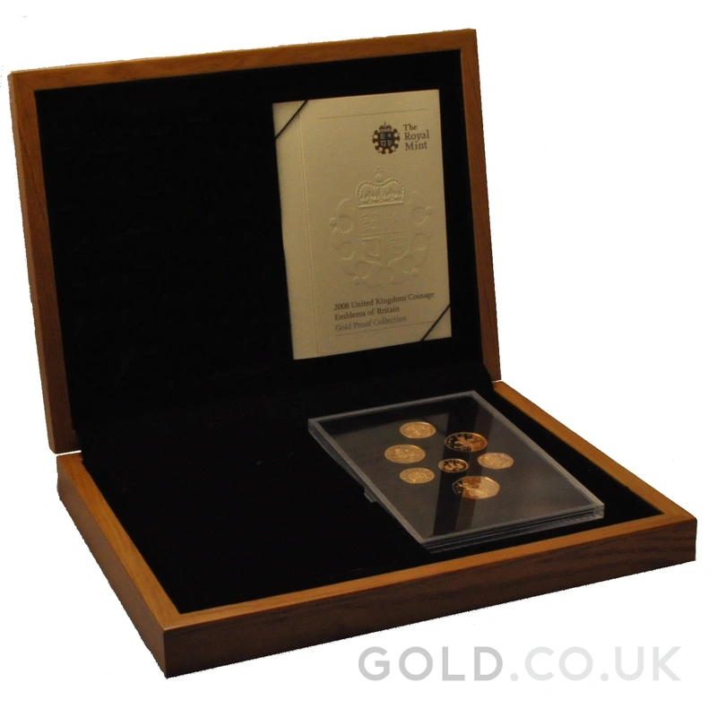 2008 UK Coinage Emblems Gold Proof Collection Boxed