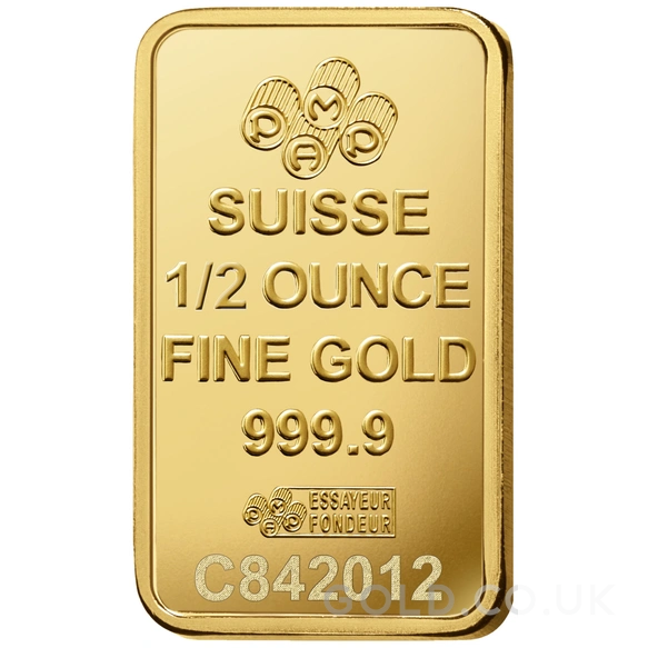 1/2oz Gold Bar PAMP Lady Fortuna Minted