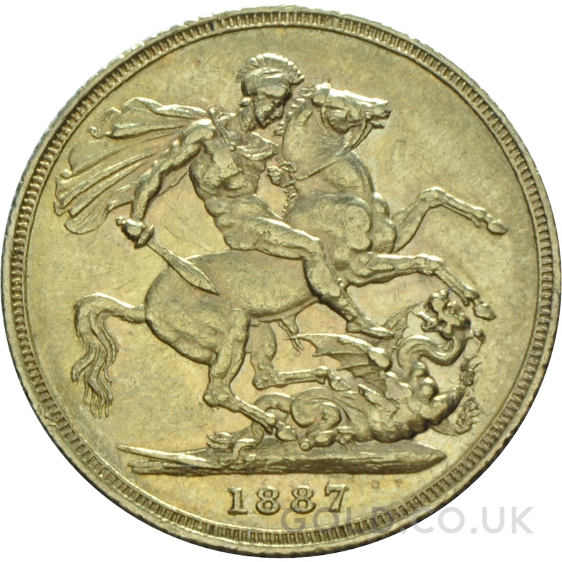 1887 Gold Sovereign Coin Queen Victoria Young Head Melbourne