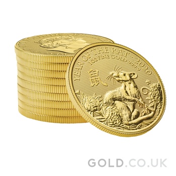 2020 Year of the Rat Gold Coin 1oz Royal Mint Lunar Series