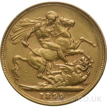 1899 Gold Sovereign Coin Queen Victoria Old Head