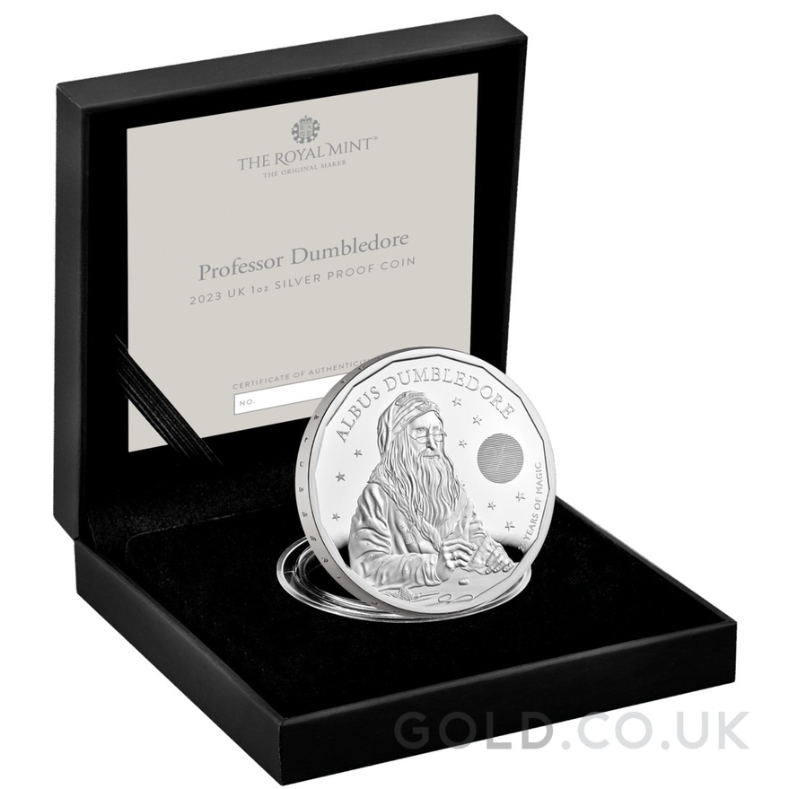 2023 Proof 1oz 25th Anniversary of Harry Potter Silver Coin Dumbledore Boxed