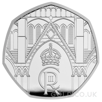 2023 Proof 50p Silver Coin Coronation of King Charles III Boxed