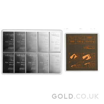 10 x 10g Silver Bar CombiBar