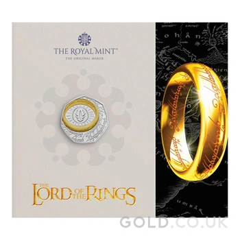 2026 50p Eye of Sauron - 25th anniversary of The Lord of the Rings Proof Silver Coin Boxed