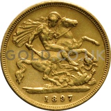1897 Victoria  Old Head Gold Half Sovereign (London Mint)