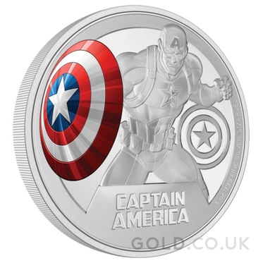 2023 Proof Captain America Silver Coin 1oz Boxed