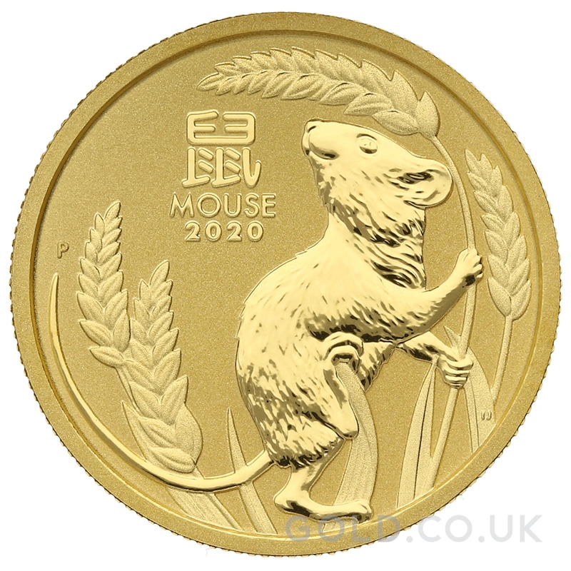 2020 Year of the Mouse Gold Coin 1/4oz Perth Mint Australian Lunar Series