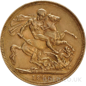 1896 Gold Sovereign Coin Queen Victoria Old Head