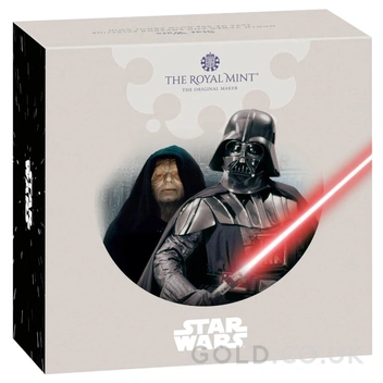 2023 50p Darth Vader & Emperor Palpatine Star Wars Proof Gold Coin Boxed