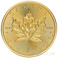 2025 Gold Canadian Maple Leaf Coin 1oz