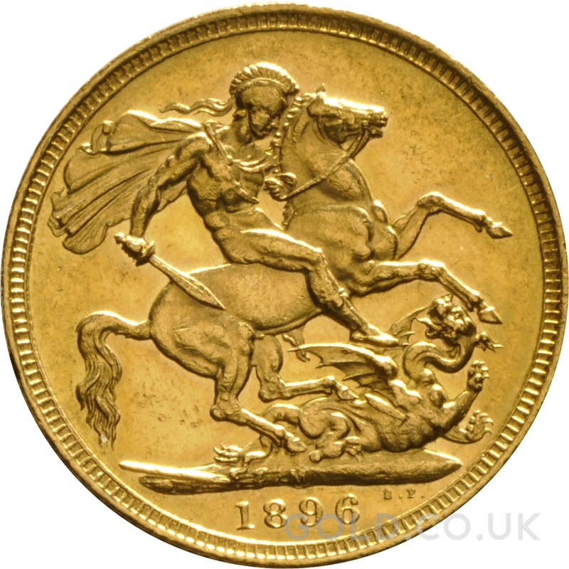 1896 Gold Sovereign Coin Queen Victoria Old Head Melbourne