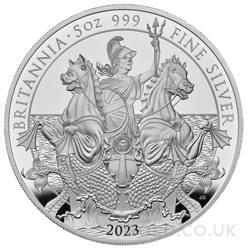 2023 Proof 5oz Silver Britannia Coin Boxed