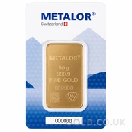 50g Metalor Gold Bar