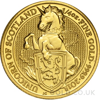 2018 1/4oz Unicorn of Scotland Gold Coin Queen's Beasts