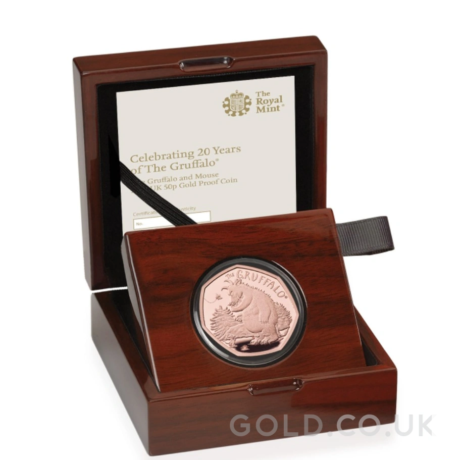 Gold Proof 2019 Fifty Pence 50p The Gruffalo and the Mouse Boxed