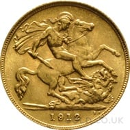 1912 George V Gold Half Sovereign (London Mint)