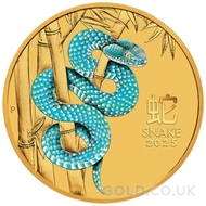 Painted Tenth Ounce Gold Perth Mint Year of the Snake (2025)