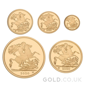 2020 Proof Gold Sovereign 5 Coin Set Fifth Head Boxed