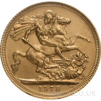 1978 Gold Sovereign Coin Elizabeth II Decimal Portrait
