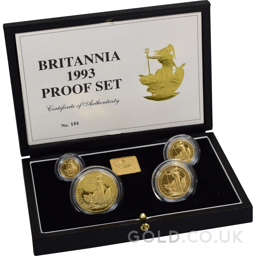1993 Proof Gold Britannia 4 Coin Set Boxed