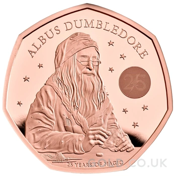 2023 Proof 50p Gold Coin 25th Anniversary of Harry Potter Dumbledore Boxed