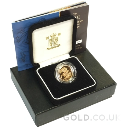 2001 Proof Gold Sovereign Boxed