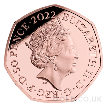 2022 Proof 50p Gold Coin Kanga and Roo Boxed