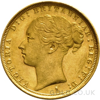 1886 Gold Sovereign Coin Queen Victoria Young Head Sydney