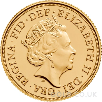 2017 Gold Sovereign Coin Elizabeth II Fifth Head