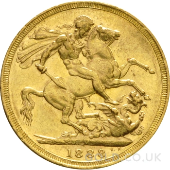 1888 Gold Sovereign Coin Queen Victoria Jubilee Head Melbourne