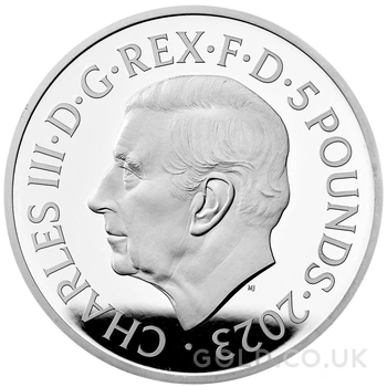 2023 75th Birthday of King Charles III £5 Silver Crown Proof Piedfort Coin Boxed