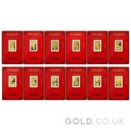 PAMP Complete Lunar Calendar Set 12 x 5g Gold Bars