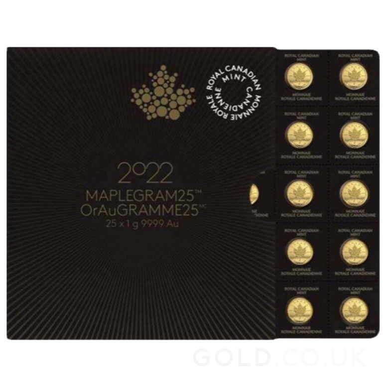 2022 MapleGram 25 x 1g Gold Coins