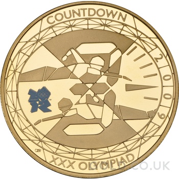2009 Proof Gold £5 Coin Quintuple Sovereign Countdown to London 2012 Swimming