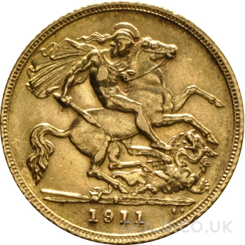 1911 Gold Half Sovereign George V Sydney