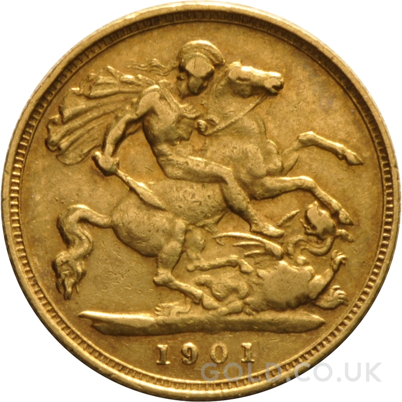 1901 Gold Half Sovereign Queen Victoria Old Head