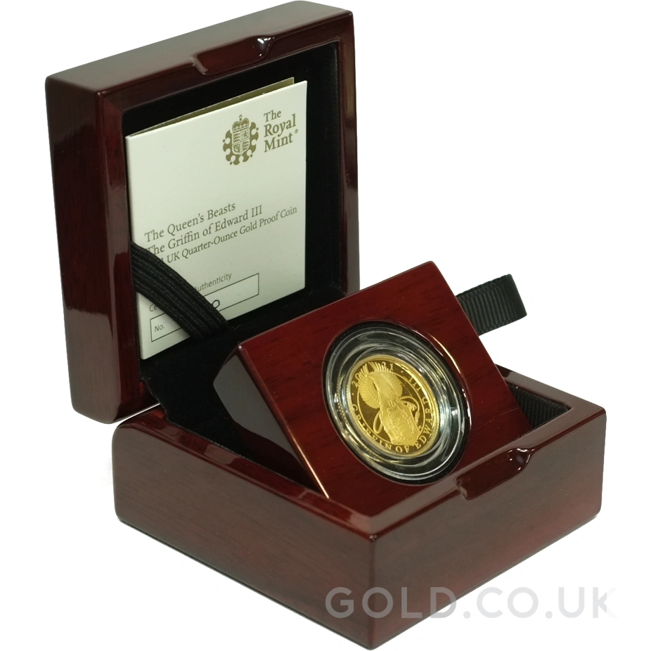 2021 Proof 1/4oz Griffin of Edward III Gold Coin Coin Queen's Beasts Boxed