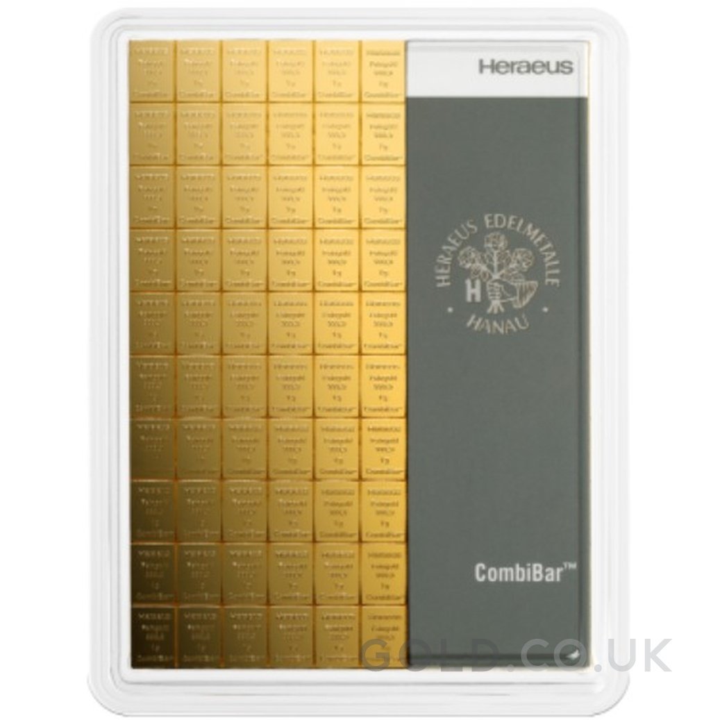 100 x 1g Gold Bar Heraeus CombiBar