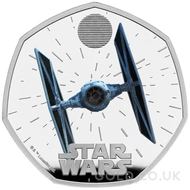 TIE Fighter Fifty Pence Proof Silver Coin Boxed (2024)