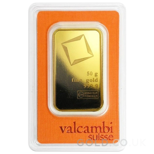 50g Gold Bar Valcambi