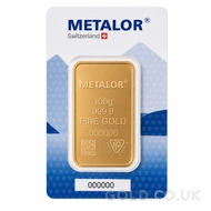 100g Metalor Gold Bar