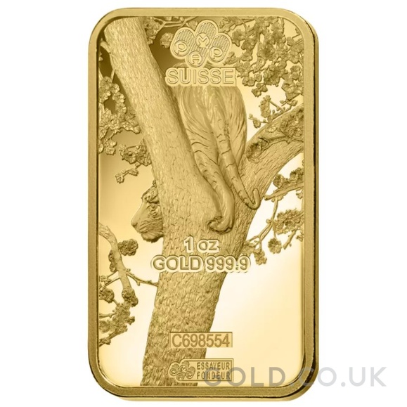 1oz Gold Bar 2022 Year of the Tiger PAMP