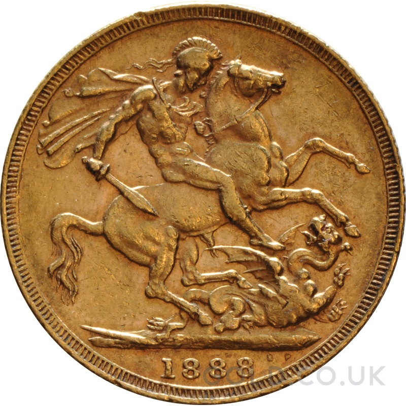 1888 Gold Sovereign Coin Queen Victoria Jubilee Head