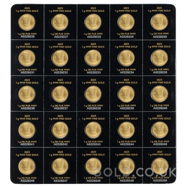 2023 MapleGram 25 x 1g Gold Coins
